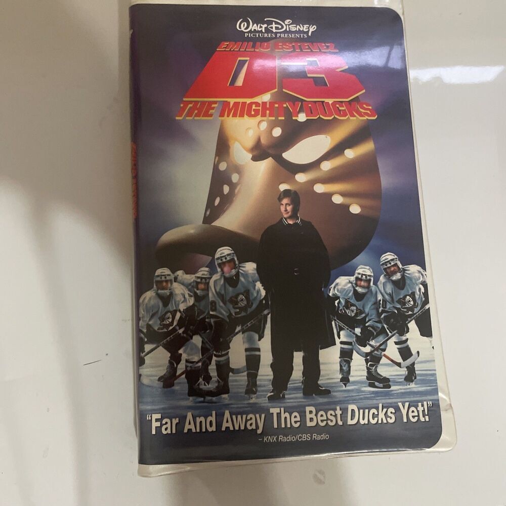 D3: The Mighty Ducks VHS Clamshell‎ Emilio Estevez Walt Disney
